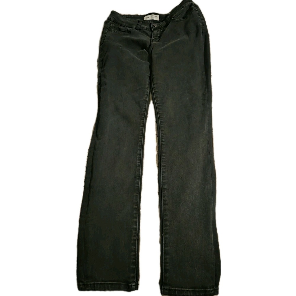 BKE‎ Victoria Skinny Jeans Womens 25 Black Stretch Mid Rise Buckle Denim